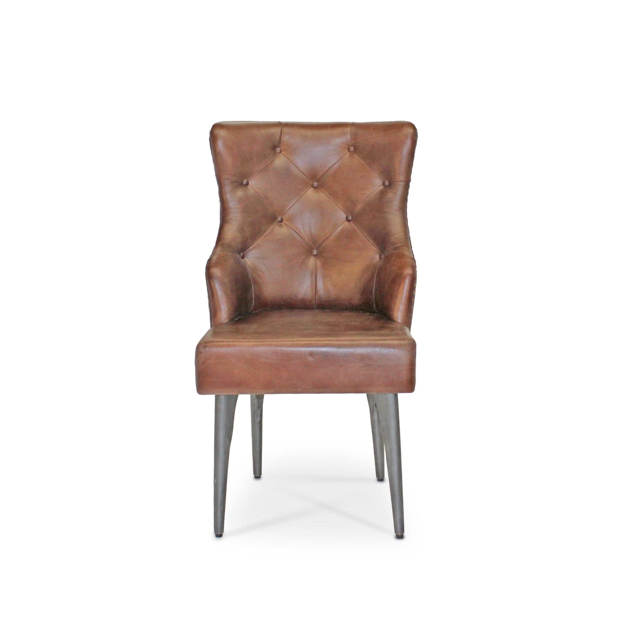 Leather rustic best sale dining chairs