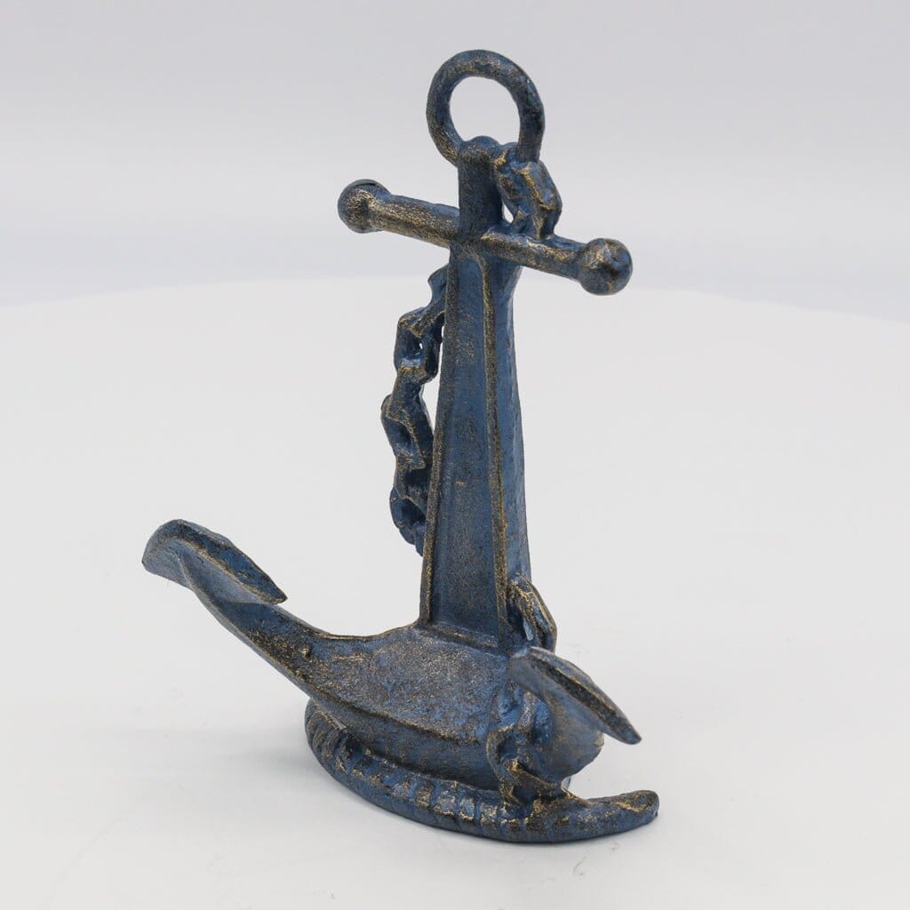 Ship Anchor Photograph or Phone Holder - Metal - Cast Iron Nautical Desk