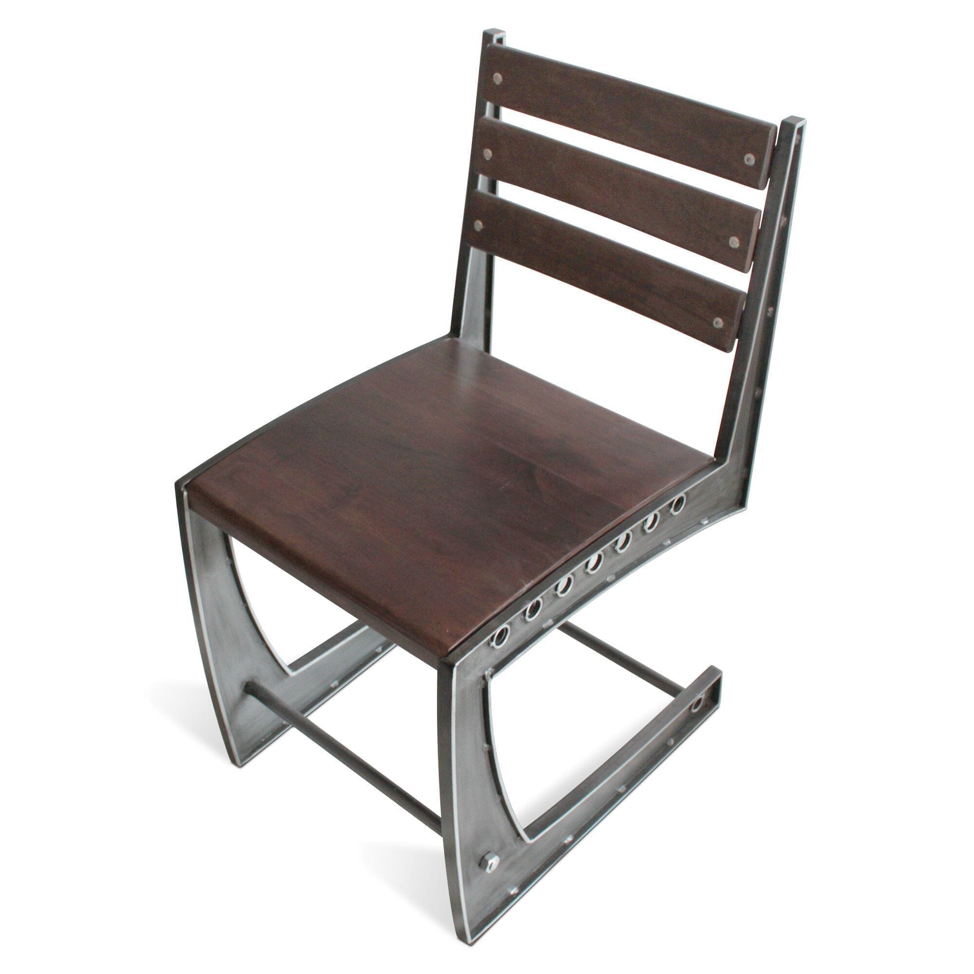 Zing Industrial Dining Chair - Rugged Steel Frame - Hardwood Seat 