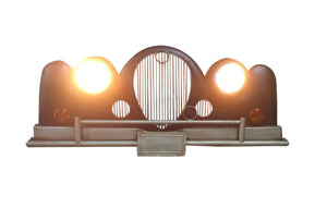 Classic Car 3D Metal Wall Art - Working Headlights - RR Retro - 65" x 27" - Rustic Deco Incorporated