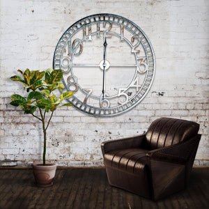 Extra Large Farmhouse Industrial Metal Wall Clock - 36" Diameter - Rustic Deco Incorporated