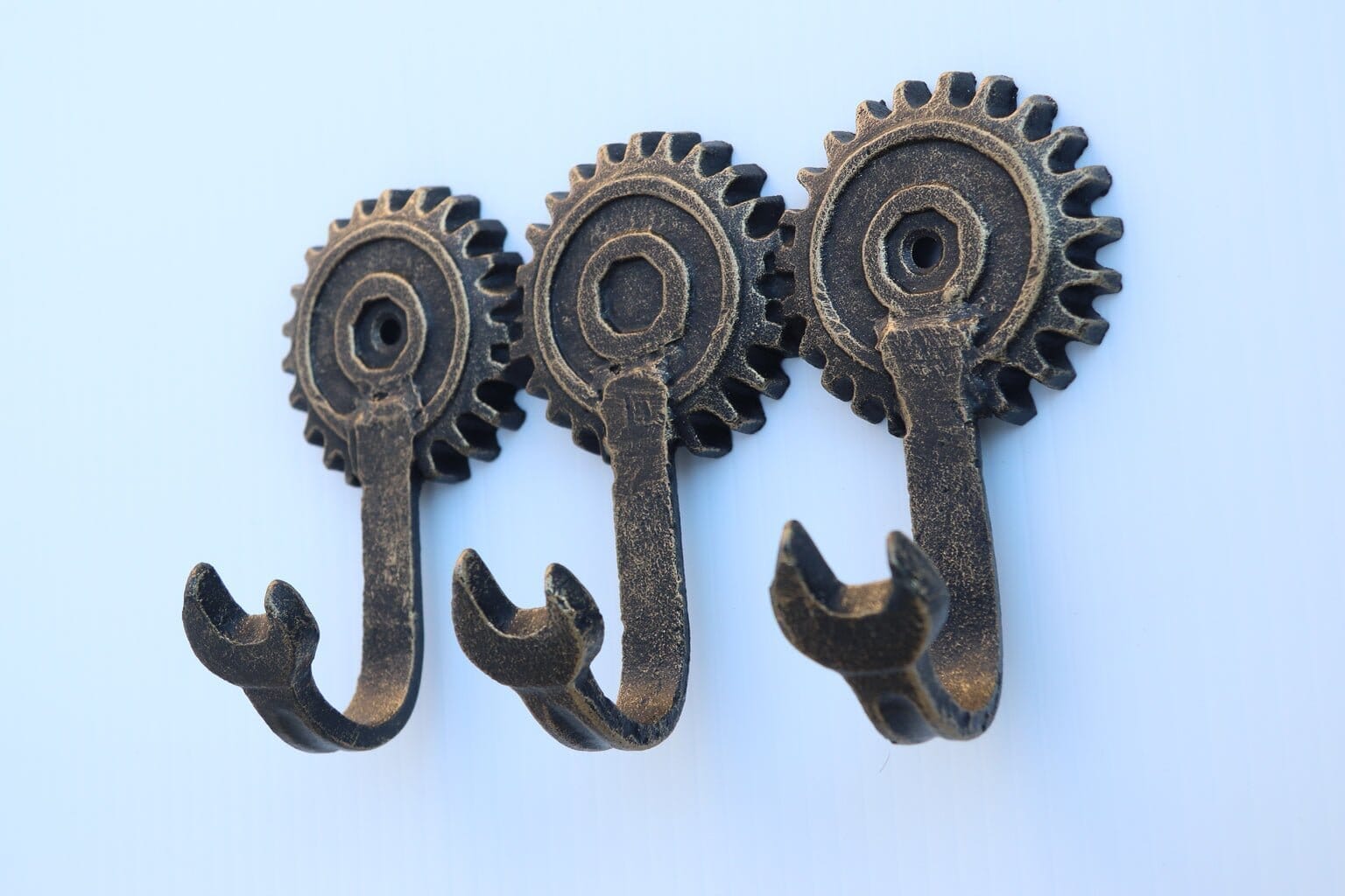 Large Wrench Workshop Wall Hanger Hooks - Cast Iron Embossed