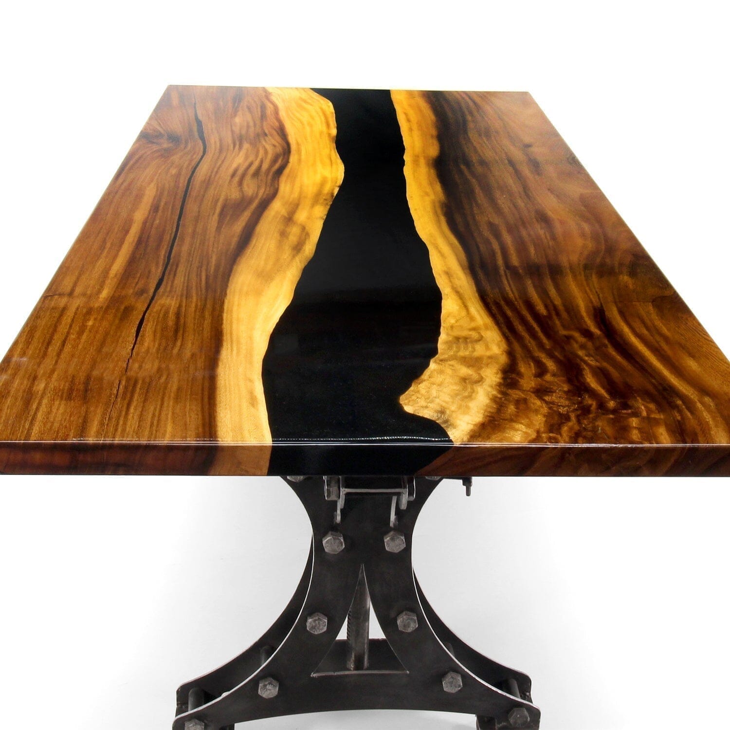 Solid Black Walnut Wood Epoxy Resin River Dining Table – Earthly